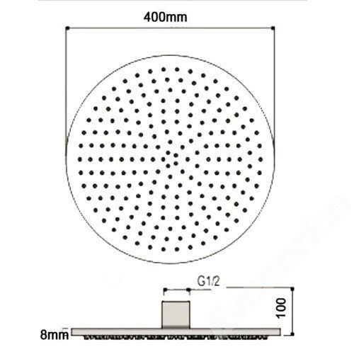 16 inch Ceiling Mount Rainfall LED Shower Head Stainless Steel C90955