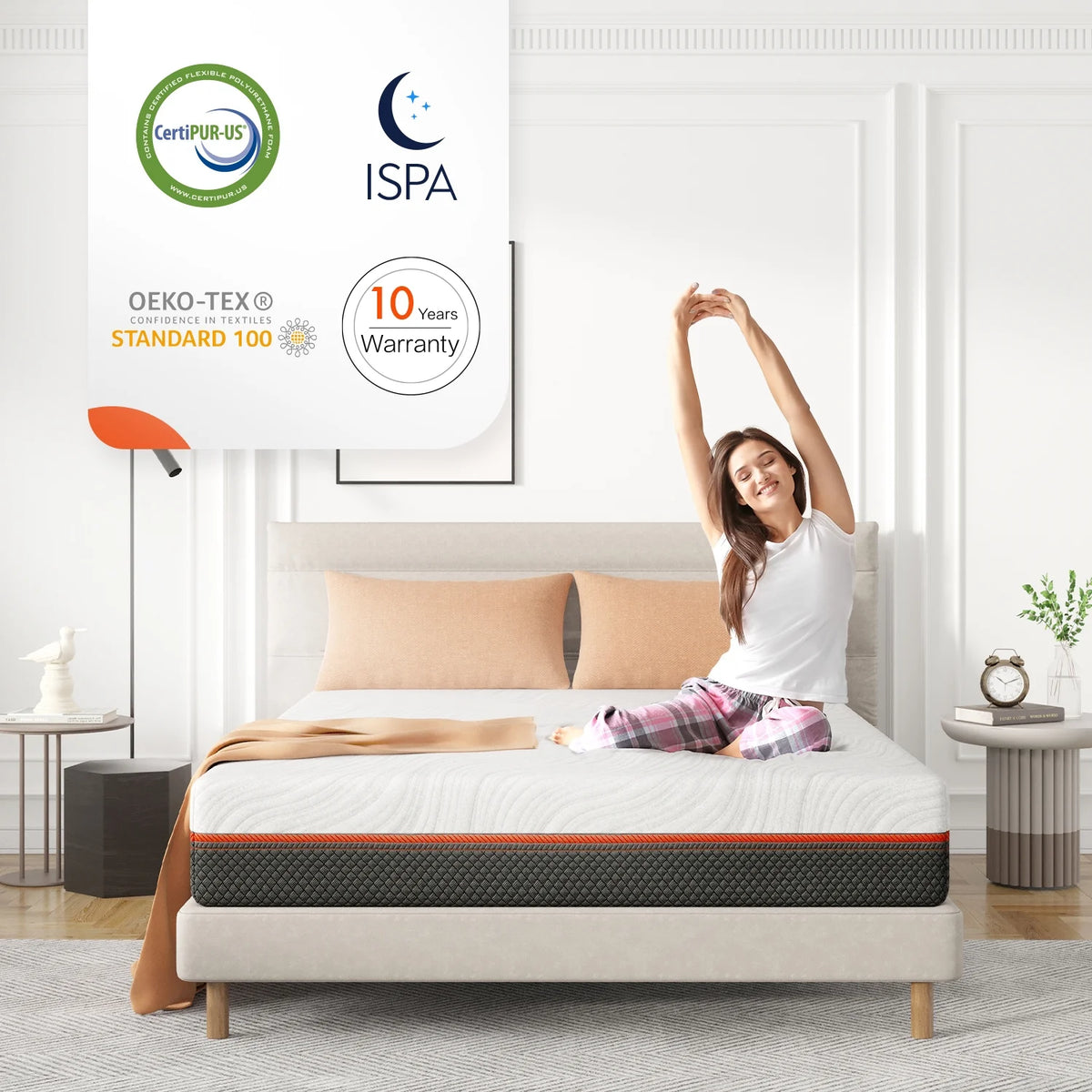 Queen Size Gel Memory Foam Pocket Spring Hybrid Mattress X217945