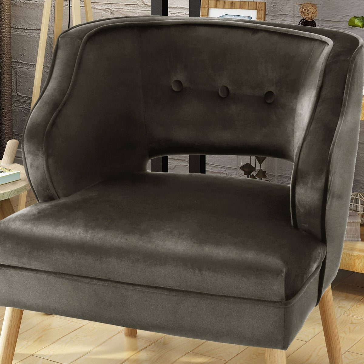 Gray and Beige Contemporary Accent Chair V618980