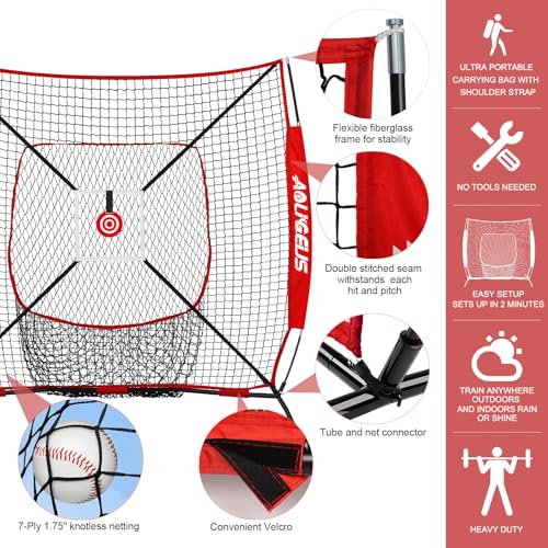 6'X6' Baseball Softball Practice Net with Strike Zone U747