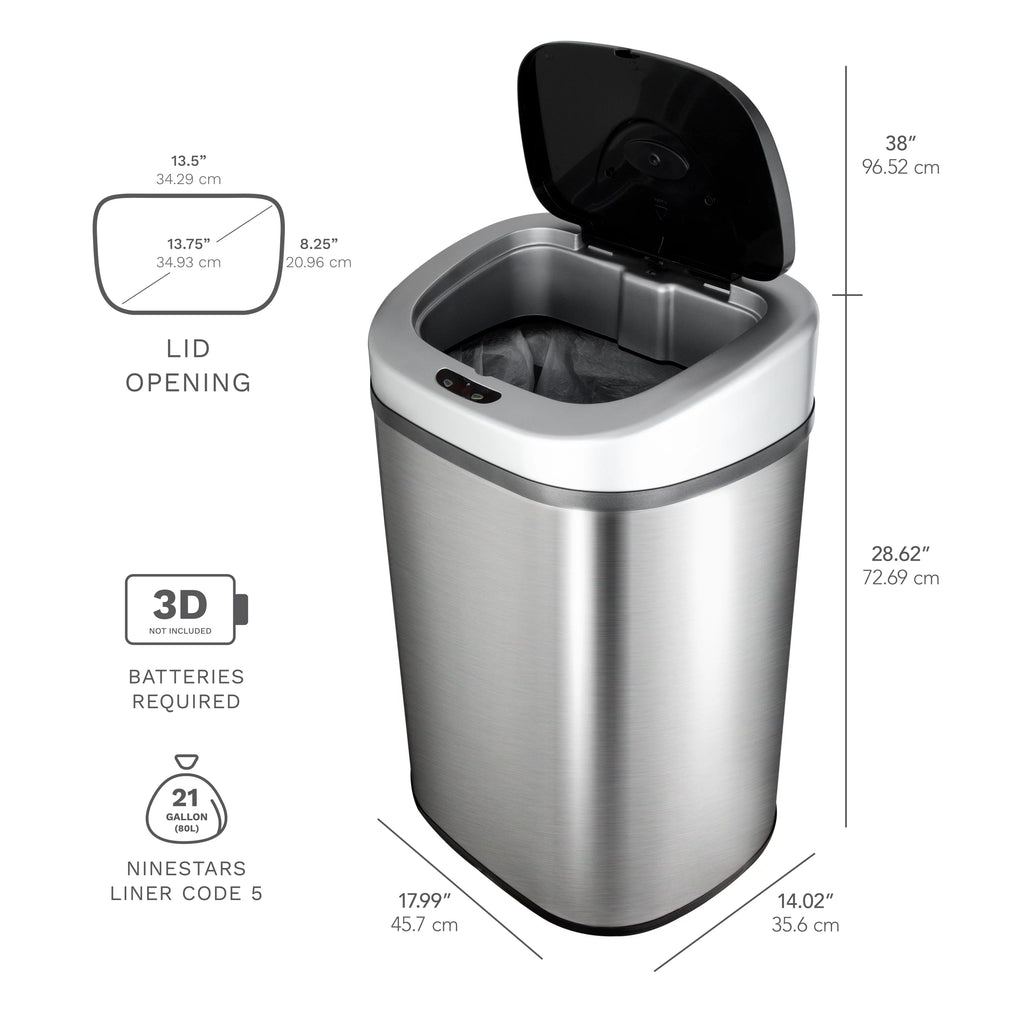 21.1 Gallon Stainless Steel Motion Sensor Trash Can C37608
