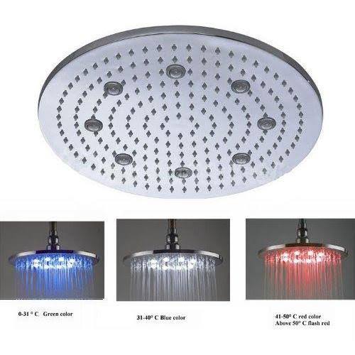 16 inch Ceiling Mount Rainfall LED Shower Head Stainless Steel C90955