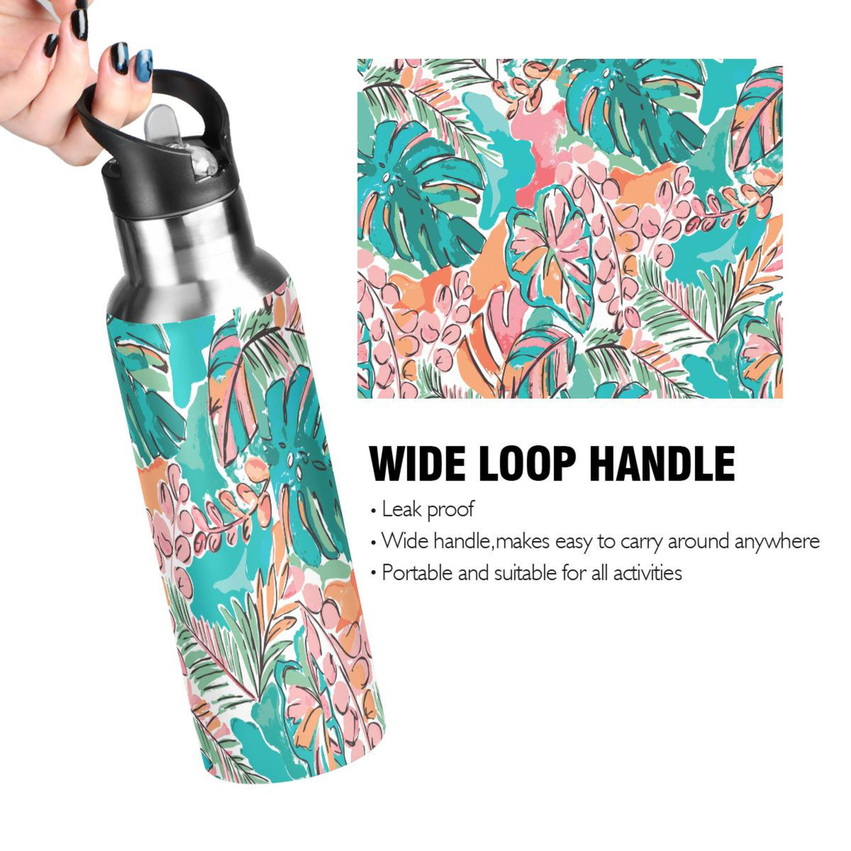 Stainless Steel Insulated Water Bottle with Straw Lid N133839