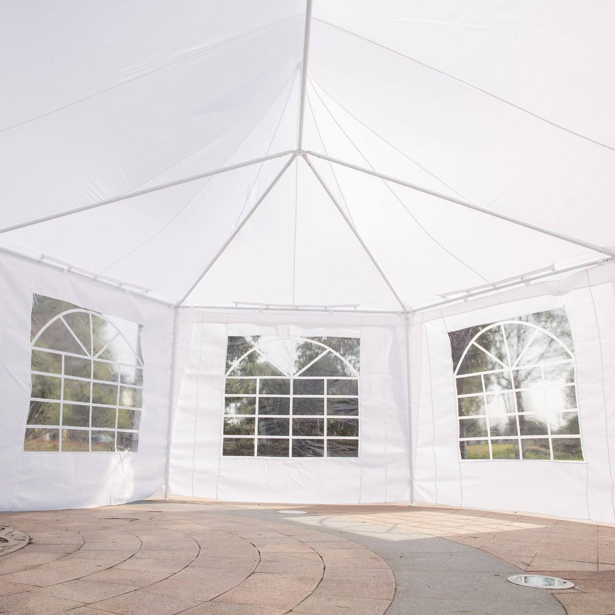 White Octagon 8-Wall Party Canopy Gazebo Tent W536436