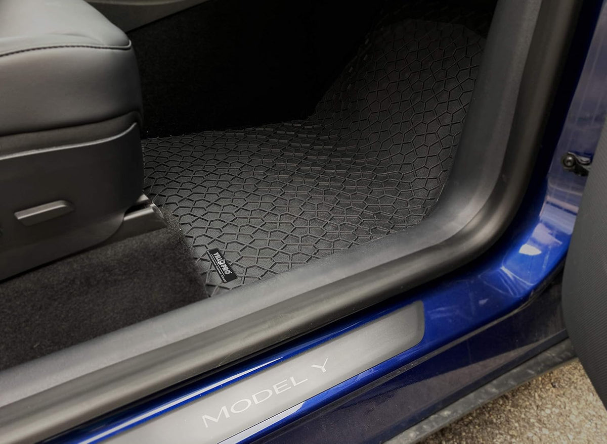 Black Rubber Heavy Duty Floor Mat for Tesla Model Y 5 Seater H32544