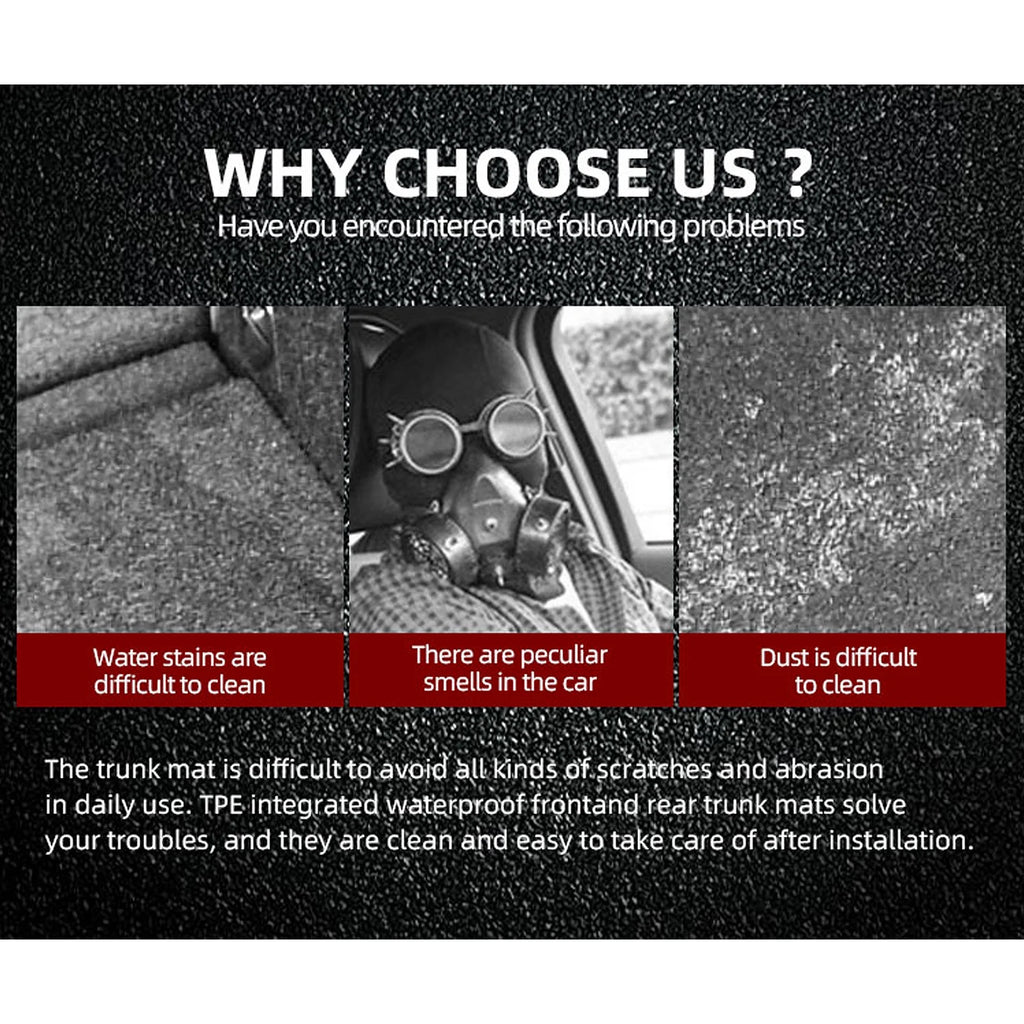 Black Injection TPE All Weather Waterproof Trunk Cargo Liner Mat B946
