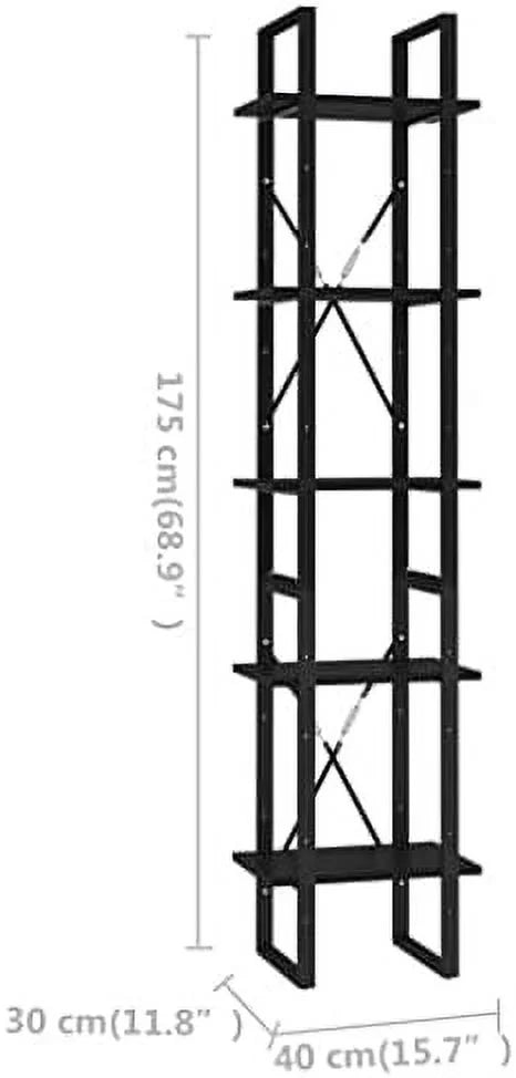 5-Tier Sonoma Oak Engineered Wood Book Cabinet R81575