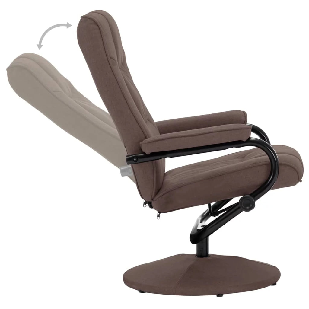 Brown Fabric Swivel Recliner with Ottoman W70634