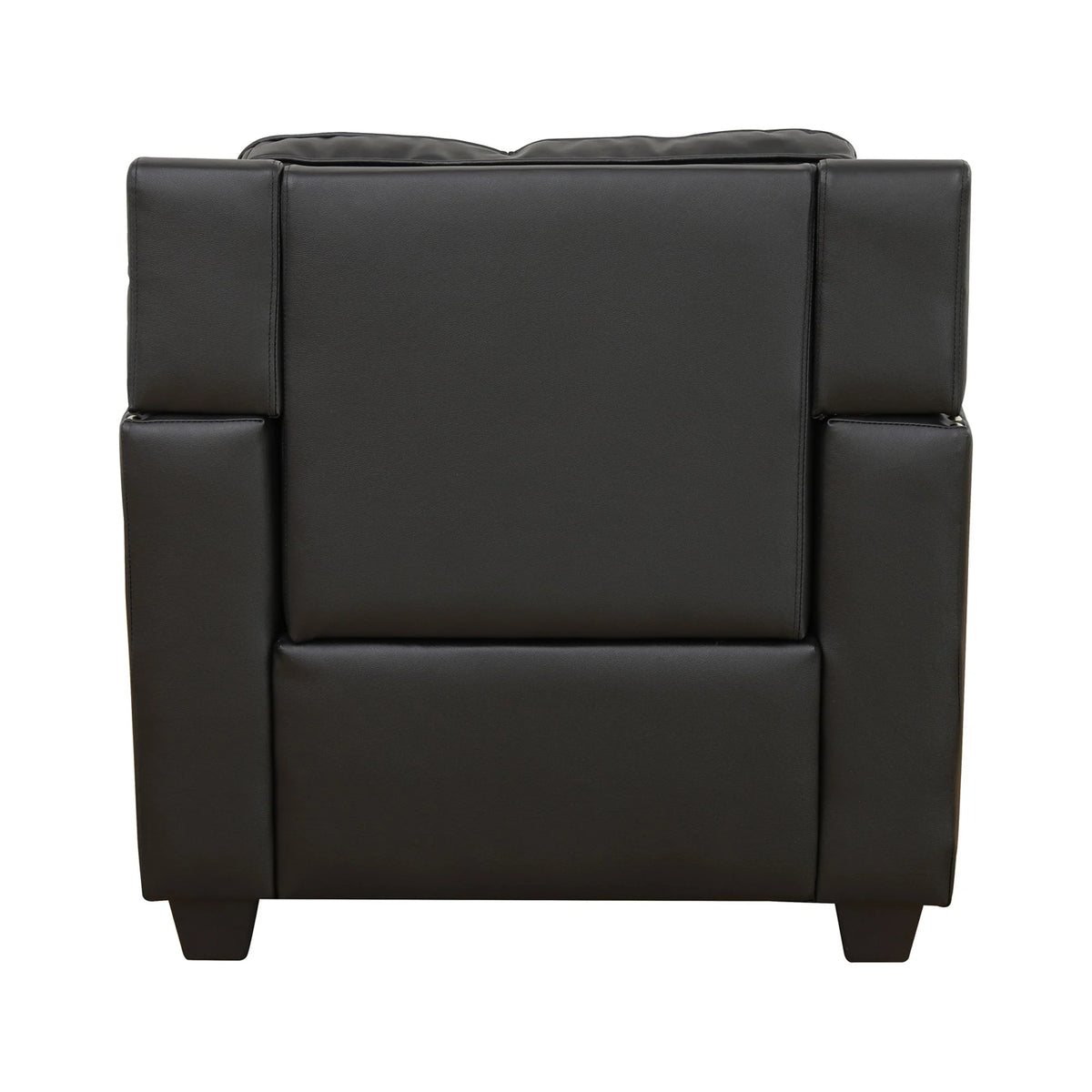 Black Leather Upholstered Accent Chair with Nailhead Trim K420