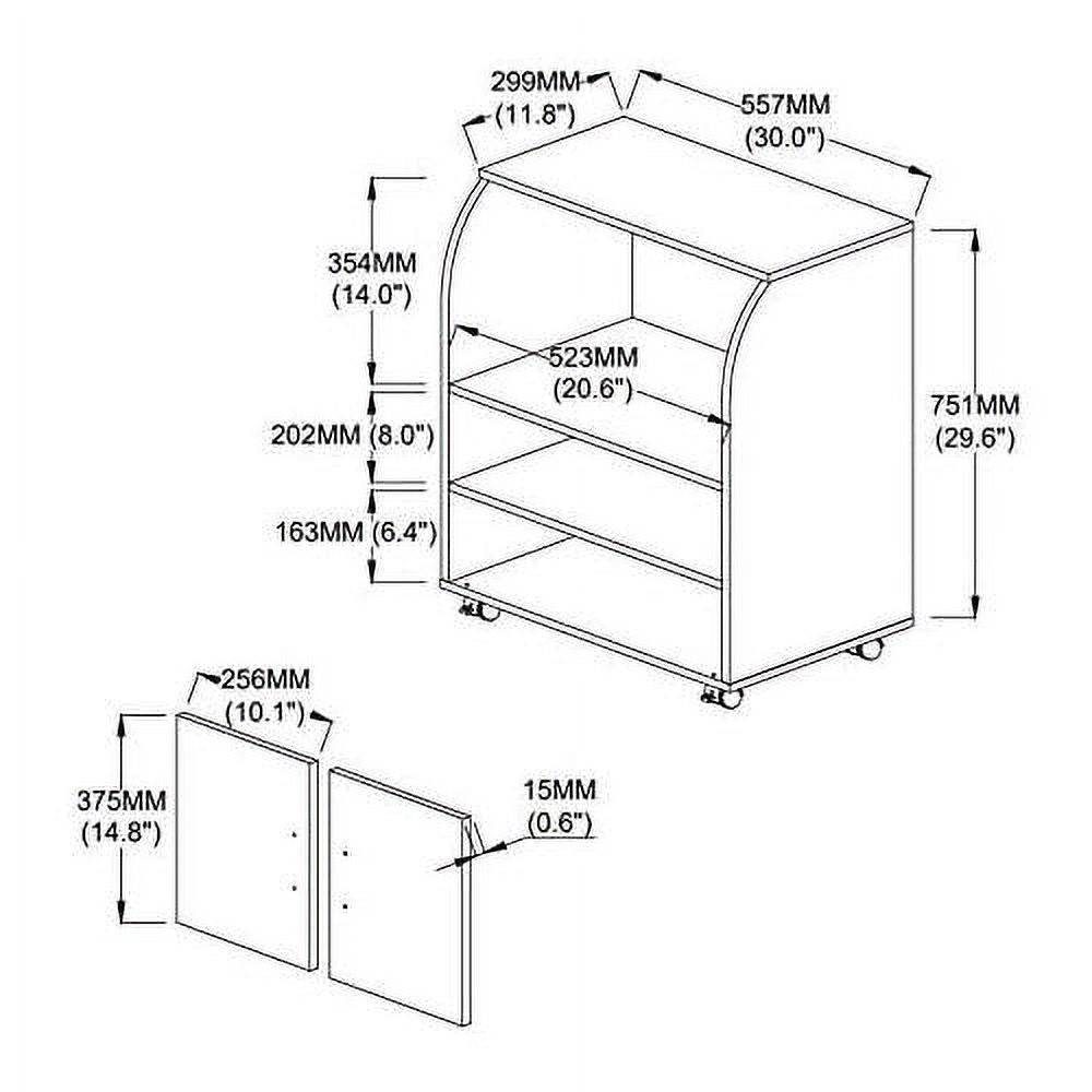 White Microwave Kitchen Cart L66415