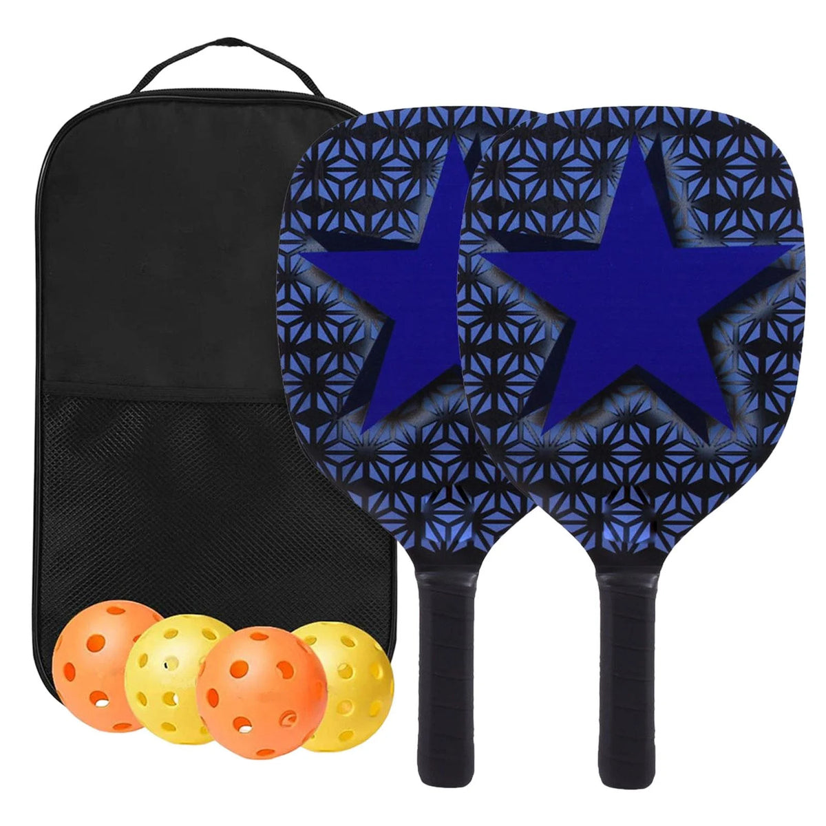 Pickleball Paddle Set with Cover Bag, 4 Balls, Comfort Grip E7332