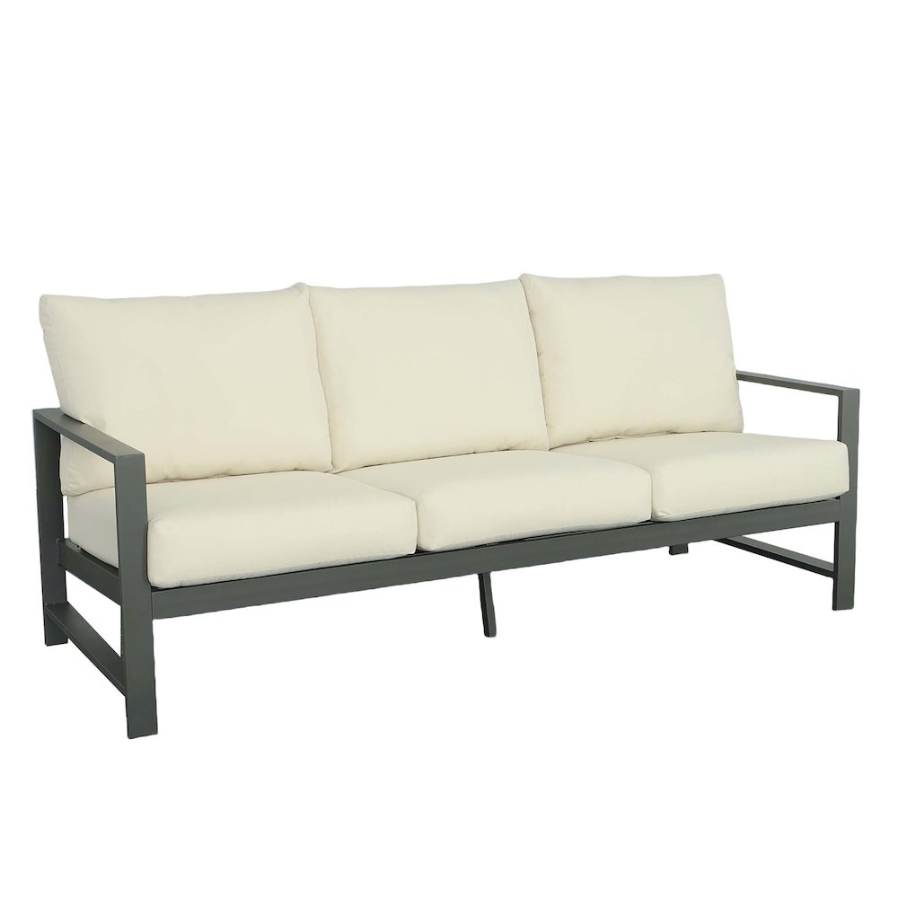 Aluminum Gray/Oyster Fabric Outdoor Sofa B492