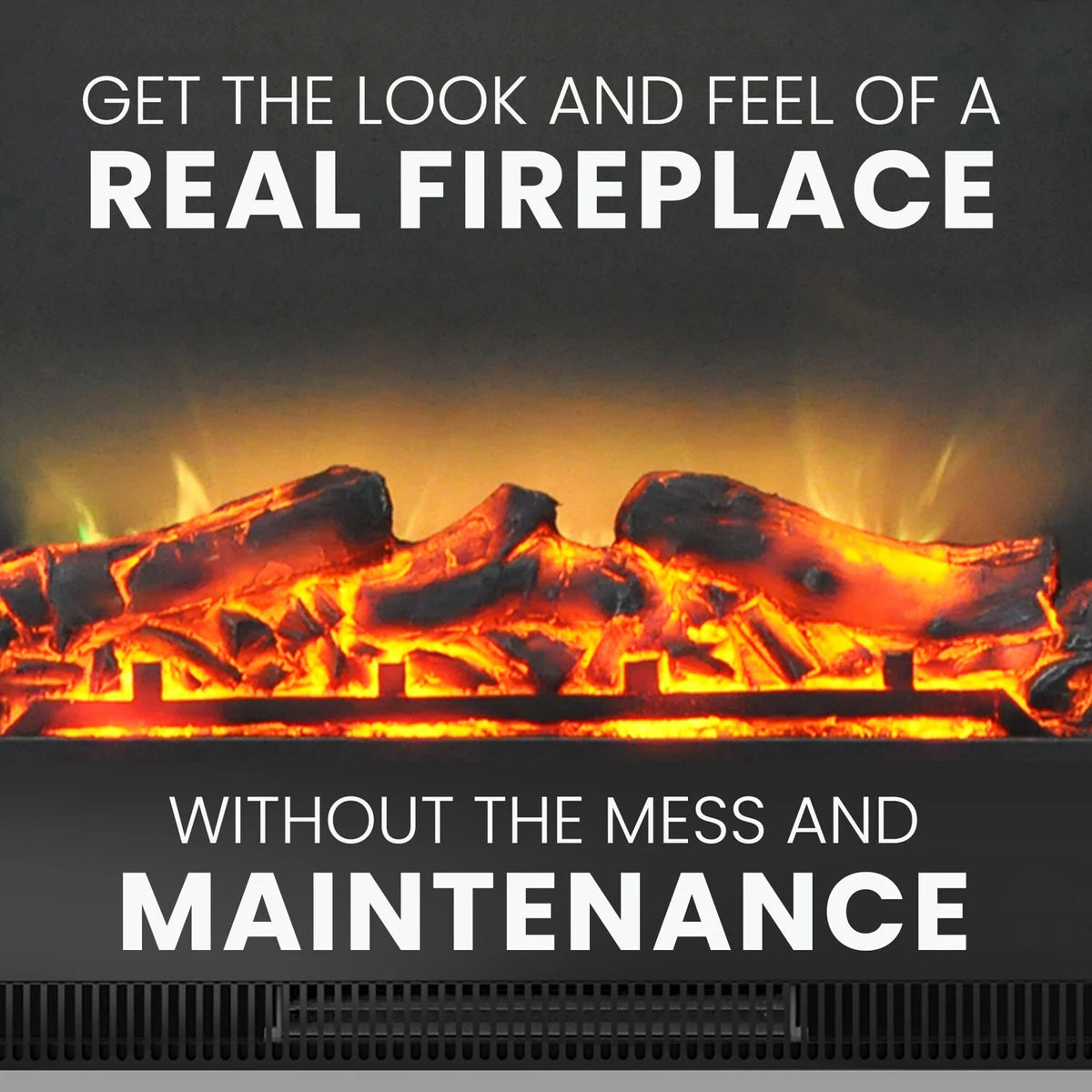 Freestanding Electric Fireplace with Log Insert, Cherry X454670