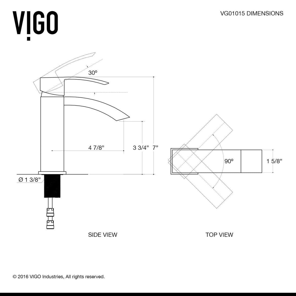 Matte Gold Single Hole Bathroom Faucet A2525