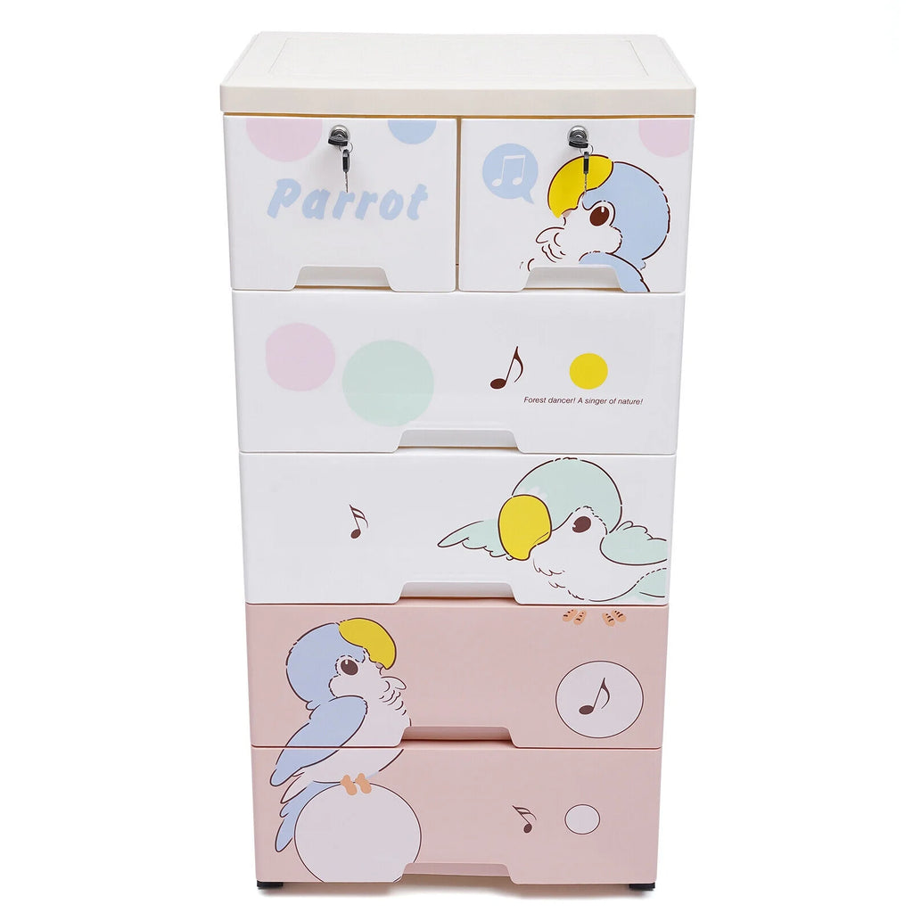 Plastic 6 Drawer Rolling Dresser Storage Cabinet C473