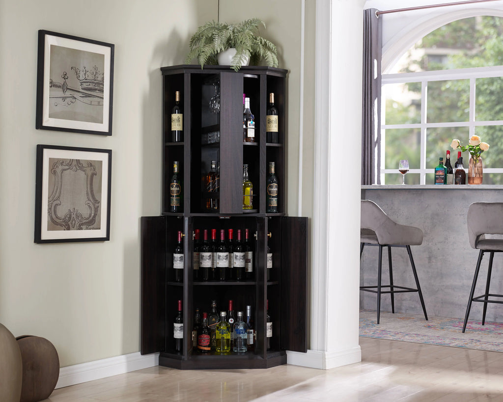 Black Corner Bar Cabinet S6559