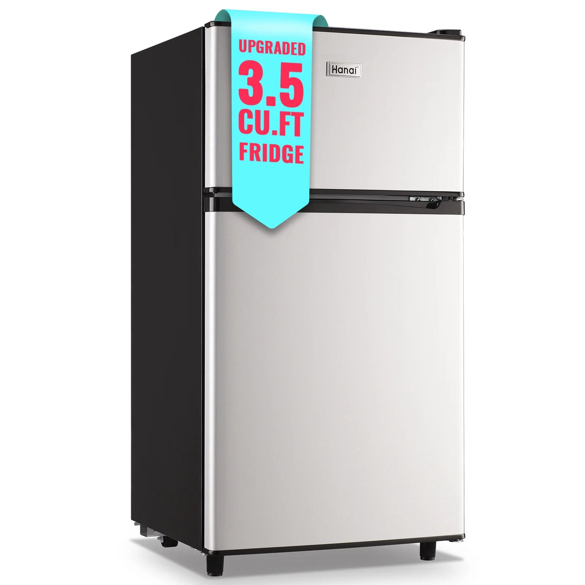 3.5 Cu.ft Dual Door Mini Fridge with Freezer Silver G752710