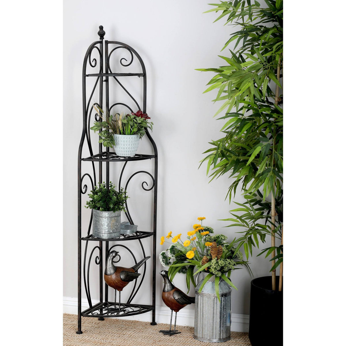 Black Metal Corner Rack L7541