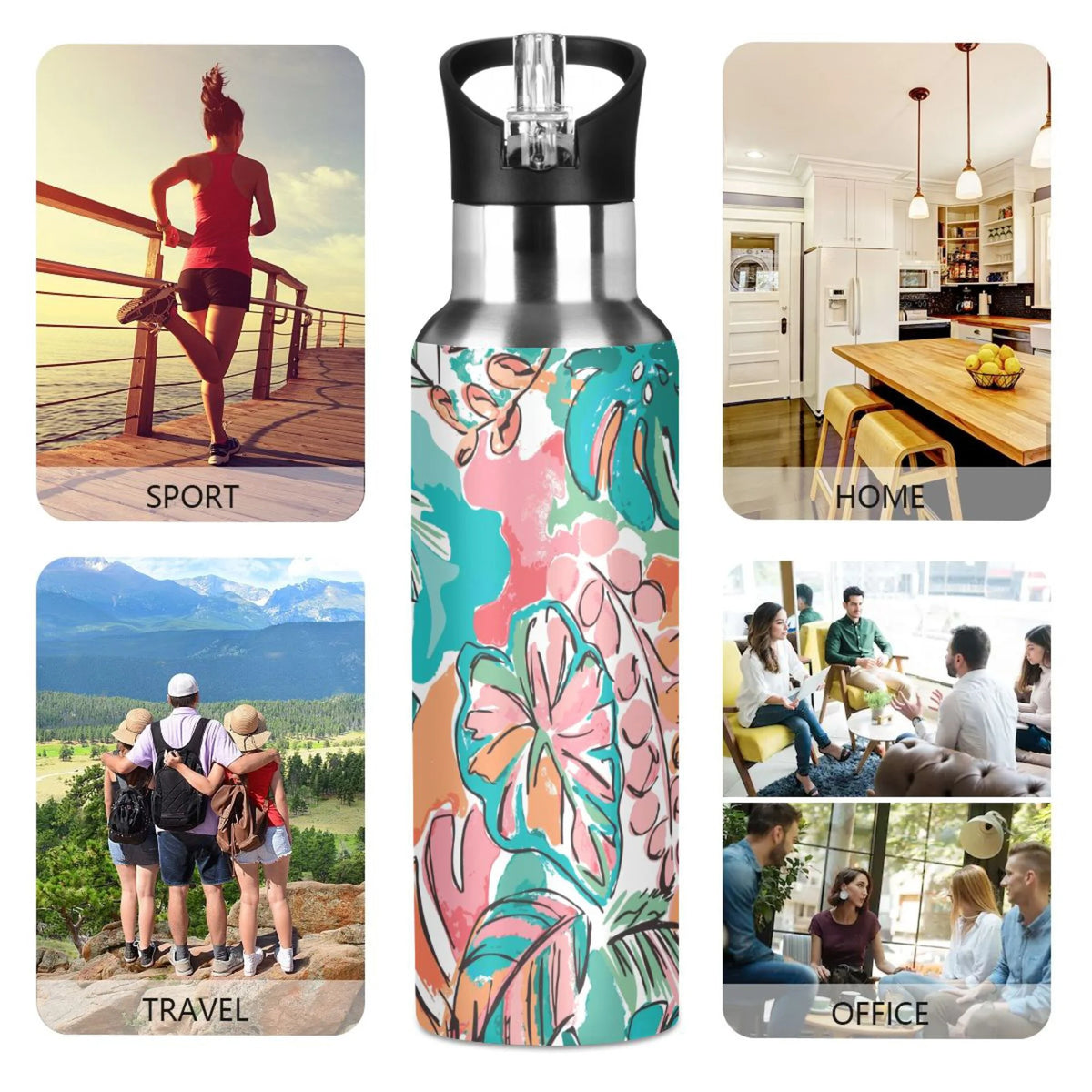 Stainless Steel Insulated Water Bottle with Straw Lid N133839