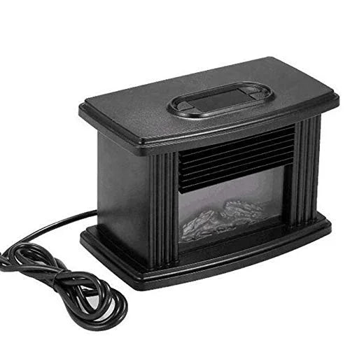 Black Electric Tabletop Fireplace Heater 1000W Y74908