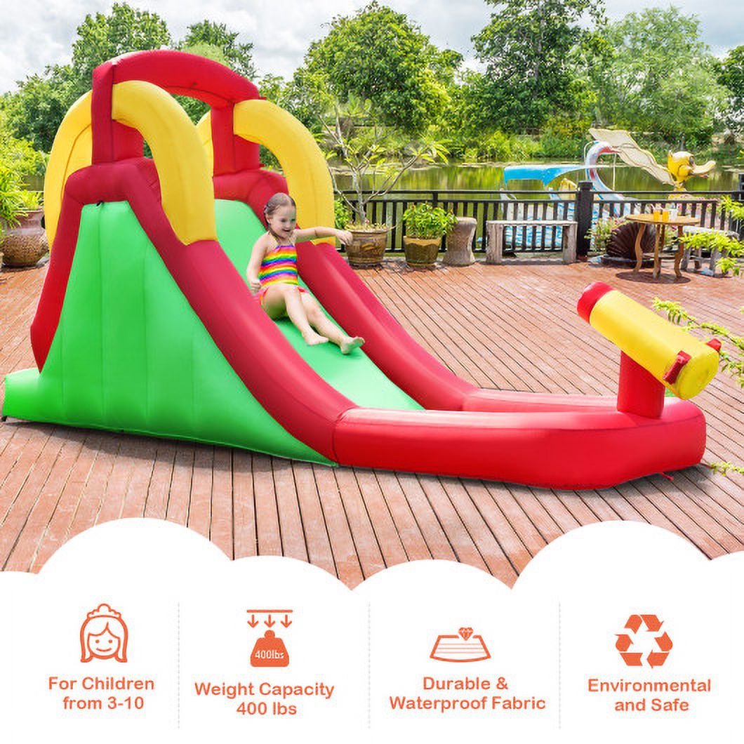 Inflatable Water Slide Bounce House with Climbing Wall and 550W Blower O5383