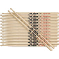 12-Pair Hickory Wood Drumsticks 2B I403