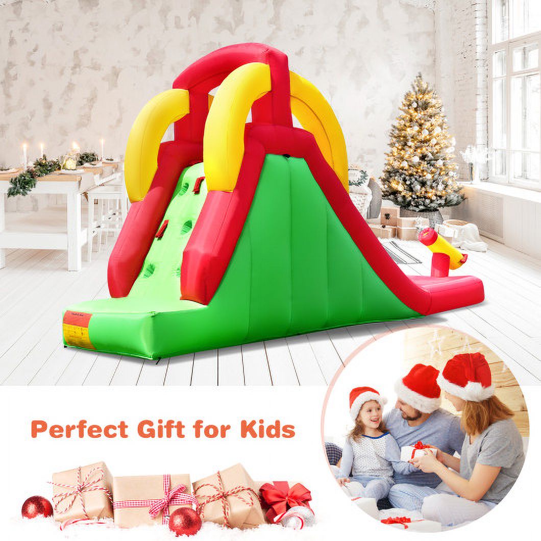 Inflatable Water Slide Bounce House with Climbing Wall and 550W Blower O5383