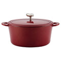 Cast Iron Enamel Covered Dutch Oven 6-Quart Sienna Red P72458