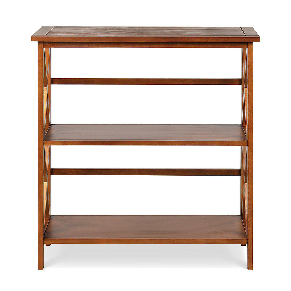3-Tier Wooden Open Shelf Bookcase Natural G388306