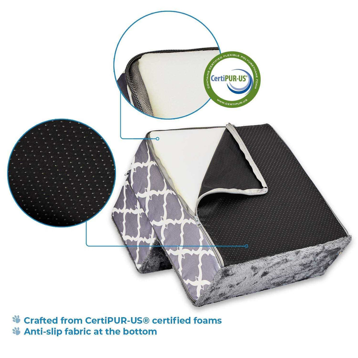 Foldable Pet Steps/Stairs with CertiPUR-US Certified Foam M585939