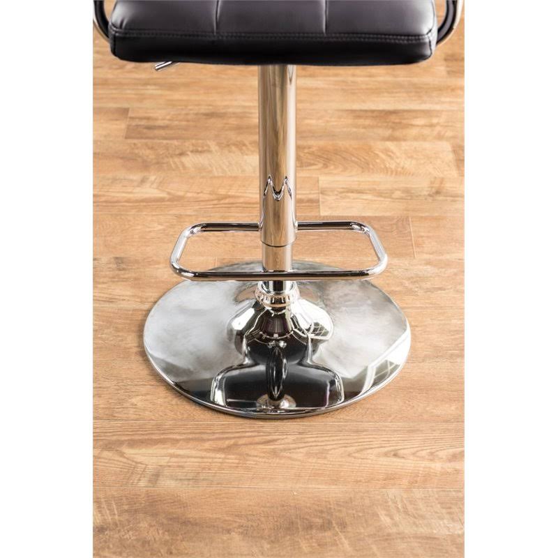 Black Leather Adjustable Bar Stool D291